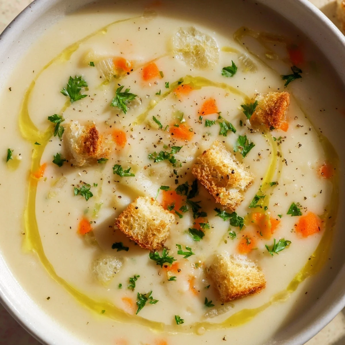 Cremige Knoblauch Kartoffelsuppe