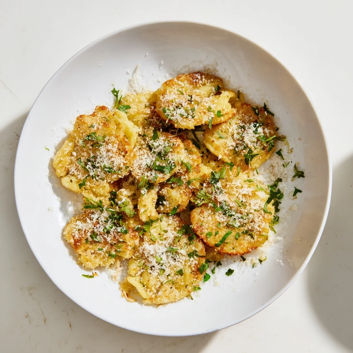 Golden, crispy air fryer German Spätzle: perfect side dish, ready to serve with fresh parsley.