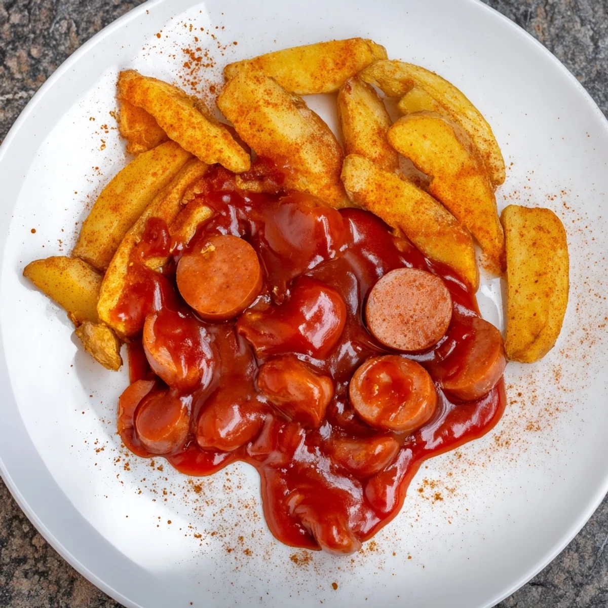 Currywurst mit Pommes