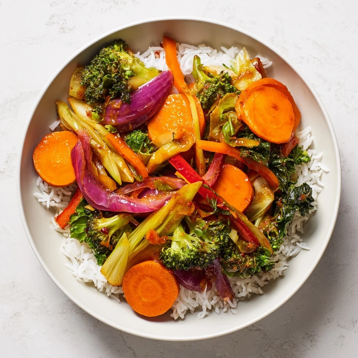 Winter Gemüse Stir-Fry Reis