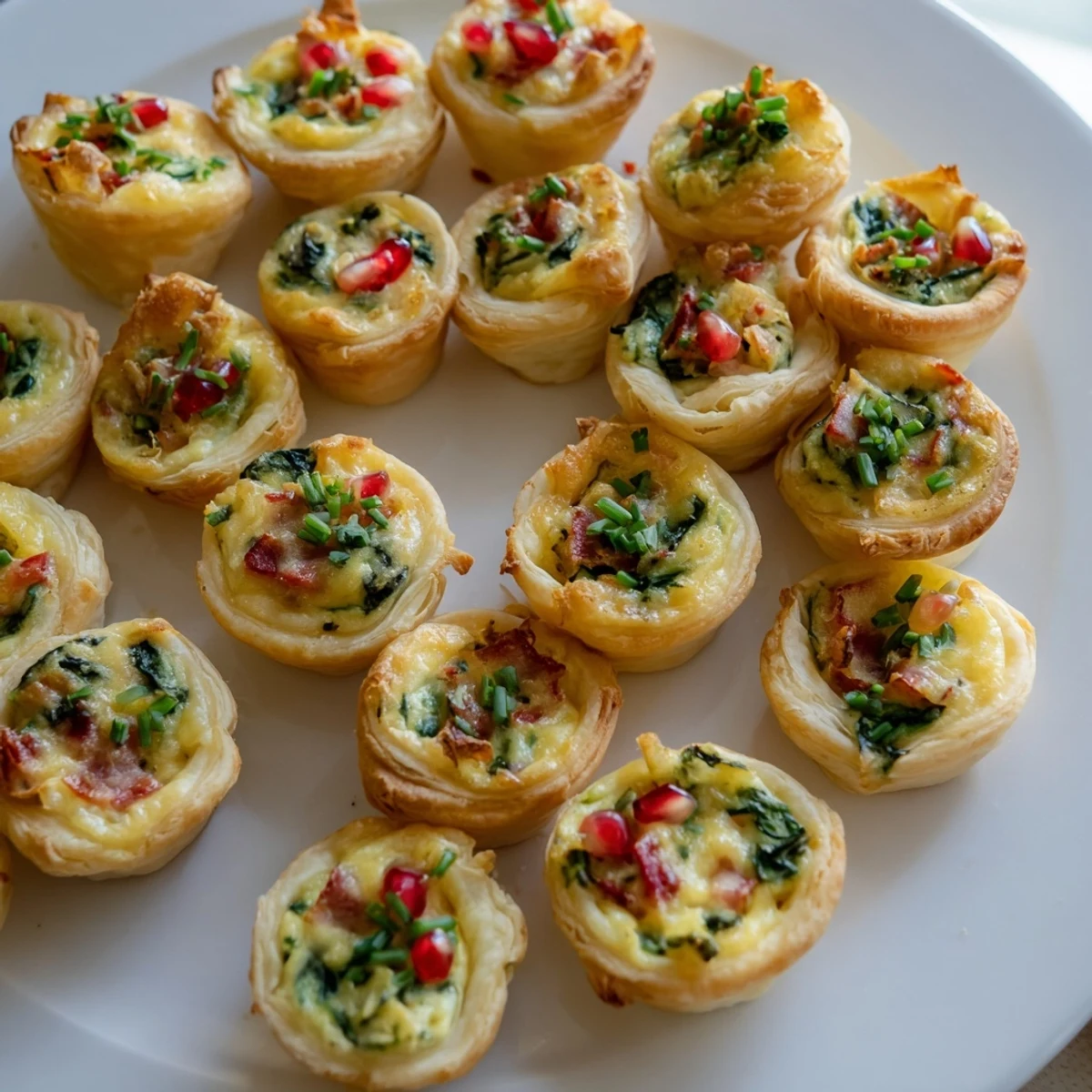 Savory Bites: Mini Quiche Christmas Tree arranged in a festive, edible holiday appetizer display.