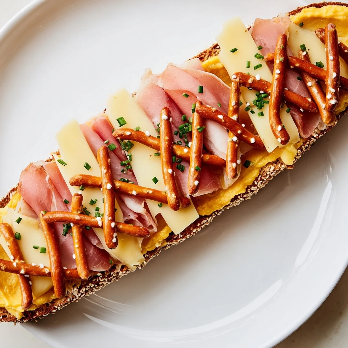 Imagine the texture: layers of salami, cheese, and pretzels in this beautiful The Lattice Window appetizer.