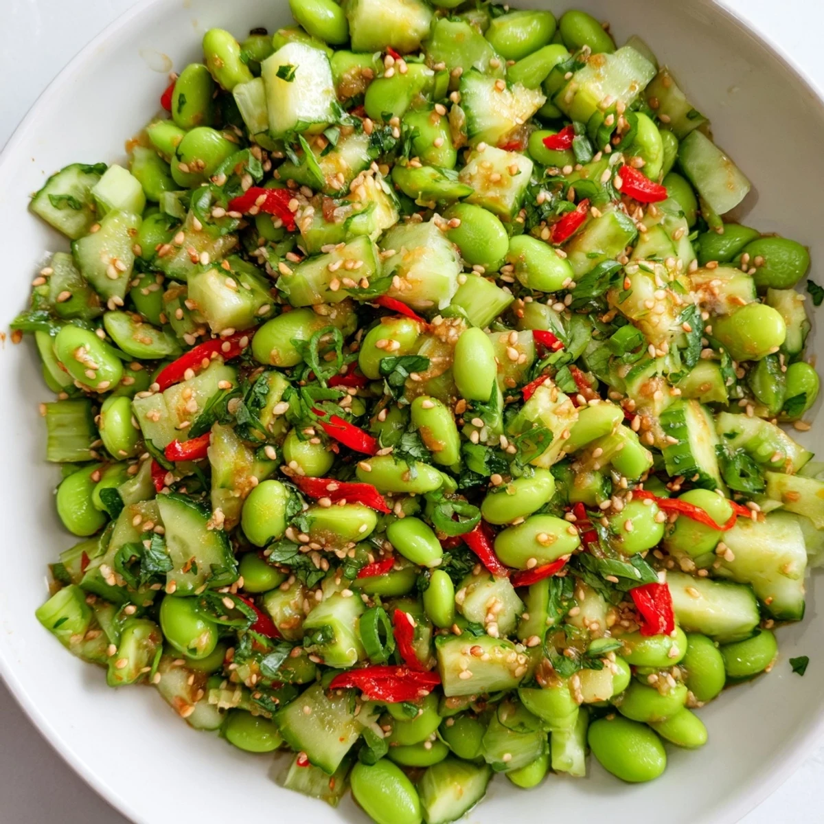 Edamame Salat mit Sesam