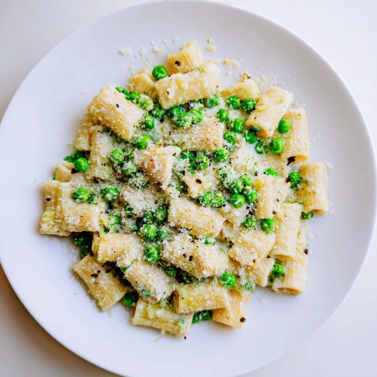 Frische Basilikumblätter und geriebene Zitrone garnieren dieses schnelle italienische Frühlingsgericht auf dem Teller.