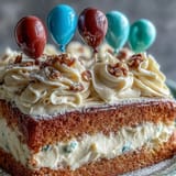 Zweistufiger Vanillekuchen mit Ballons