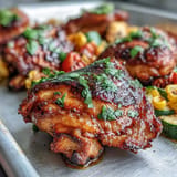 Sheet Pan Chicken Zucchini Corn