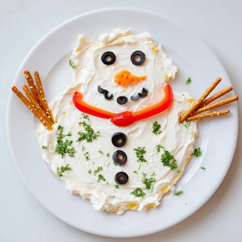 Geschmolzener Schneemann cremig dip
