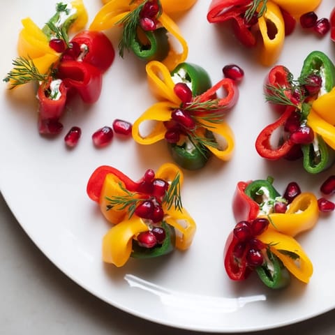 Paprika Weihnachts-Schleifen Vorspeise