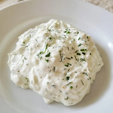 Vibrant image of homemade Greek yogurt ranch dip, perfect for a healthy snack or appetizer.