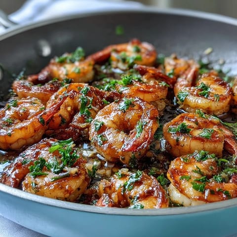 Saftige Garnelen und knackige Spargelstücke in einer frischen Zitronen-Knoblauch-Sauce auf einem Backblech gebraten.