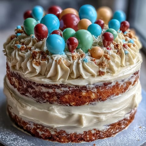 Einfacher Abschlusskuchen mit zwei Etagen und Ballon-Dekoration, perfekt für die Feier des großen Tages.