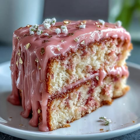 Rosé Velvet Kuchen mit Gold