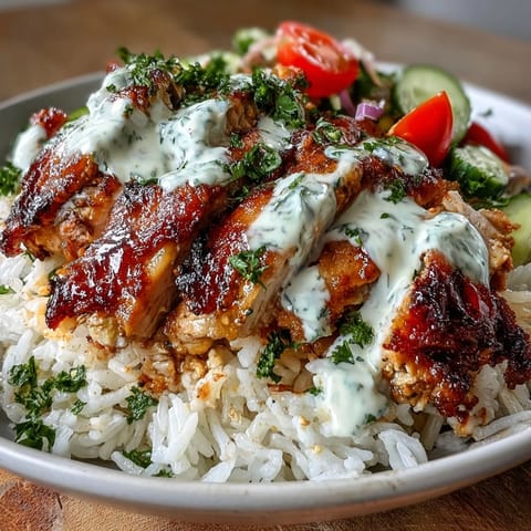 Ein appetitlicher Middle Eastern Shawarma Bowl mit cremiger Tahini-Sauce.