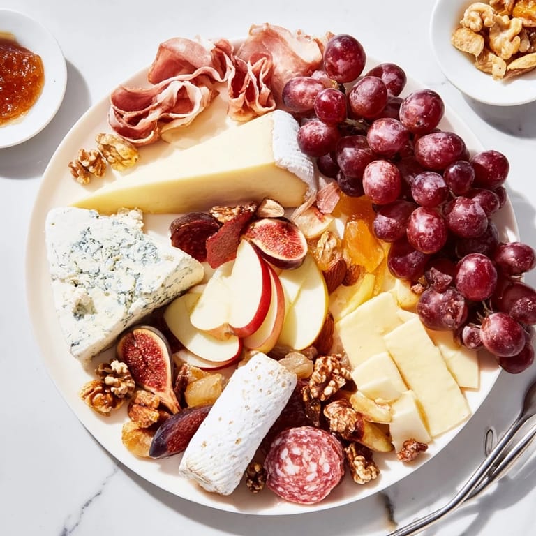 Wooden board scene: the vibrant 2026 Wine Pairing Board is ready for a tasting.