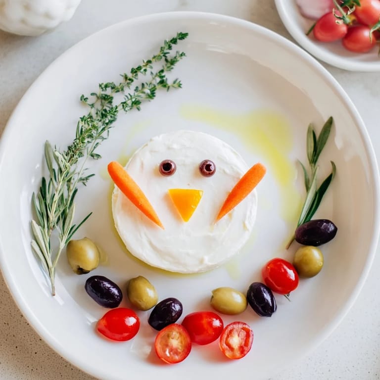 This Peace Dove Christmas Olive Platter showcases a cheese dove with assorted olives and tomatoes, perfect for serving.