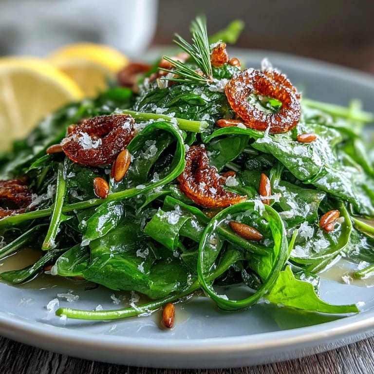 Ein bunter Teller mit jungem Rucola, cremigen Parmesan-Spänen und einem fruchtigen Zitronen-Dressing für ein erfrischendes Geschmackserlebnis.