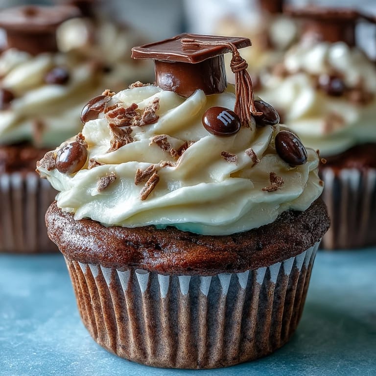Bunte Cupcakes mit essbaren Abschluss-Mützen, ein süßer Party-Hit.