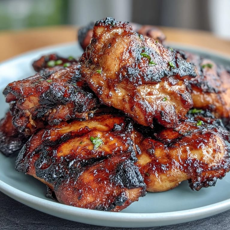 1. Saftige Hähnchenschenkel mit Honig-Knoblauch-Marinade, perfekt gegrillt für ein süß-salziges Sommergericht.