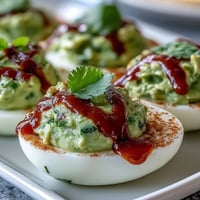 Avocado Sriracha Gefüllte Eier
